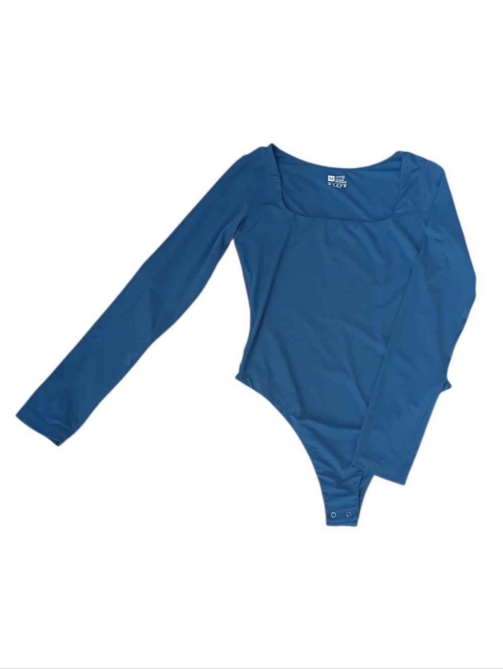 HYZ Long-Sleeve Square Neck Teal Bodysuit sz M New
